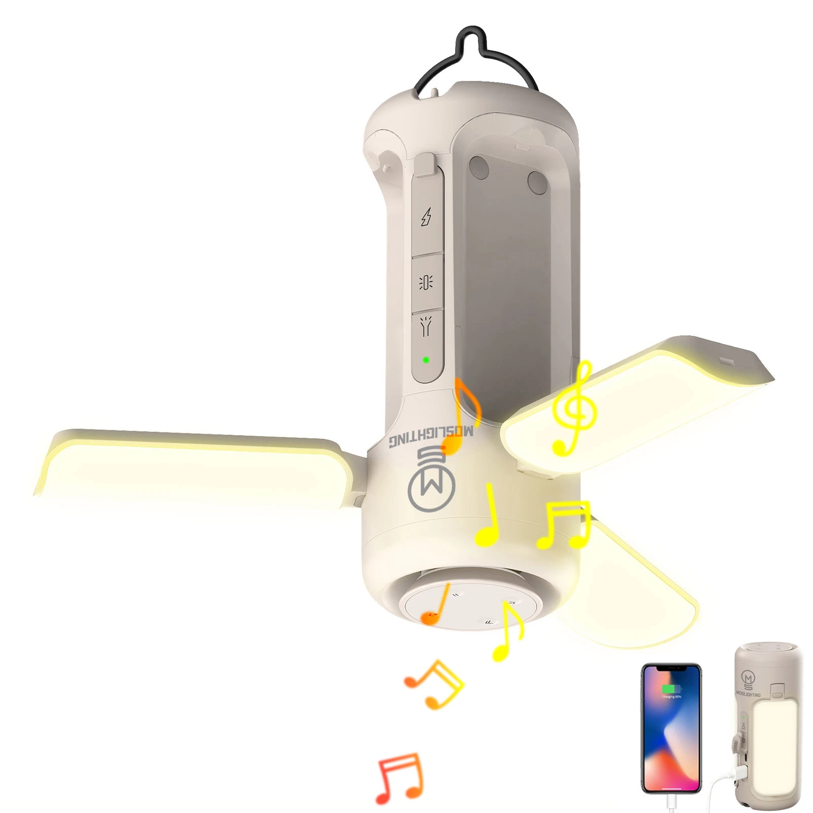 Zd Outdoor Camping - MOSLIGHTING-Lanterna de acampamento dobrável com alto-falante