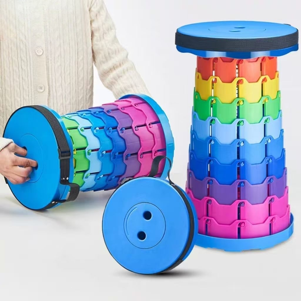 Outdoor Camping Set - Cadeira de Camping Telescópica Arco-Íris Portátil