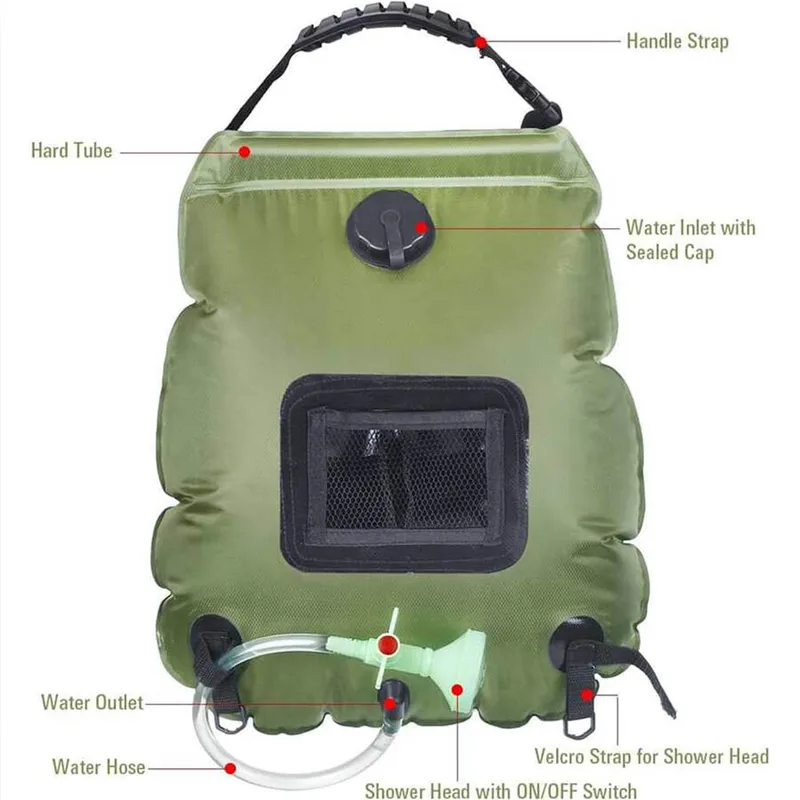 Bolsa de Chuveiro Solar 20L pa - Outdoor Camping Hot Water Shower avaliação e preço