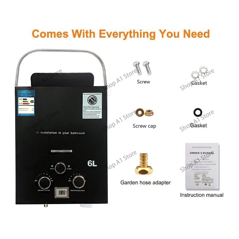 Aquecedor de Água 6L para Camp - Outdoor Camping Hot Water Shower avaliação e preço