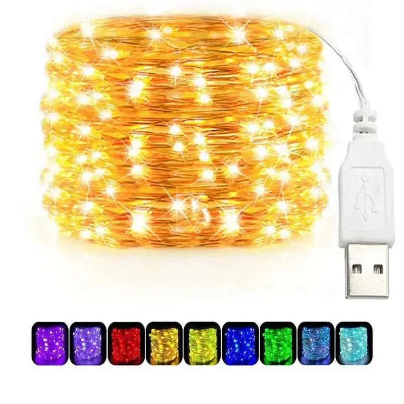 Usb led luzes da corda cobre p - Outdoor Camping Lights String avaliação e preço