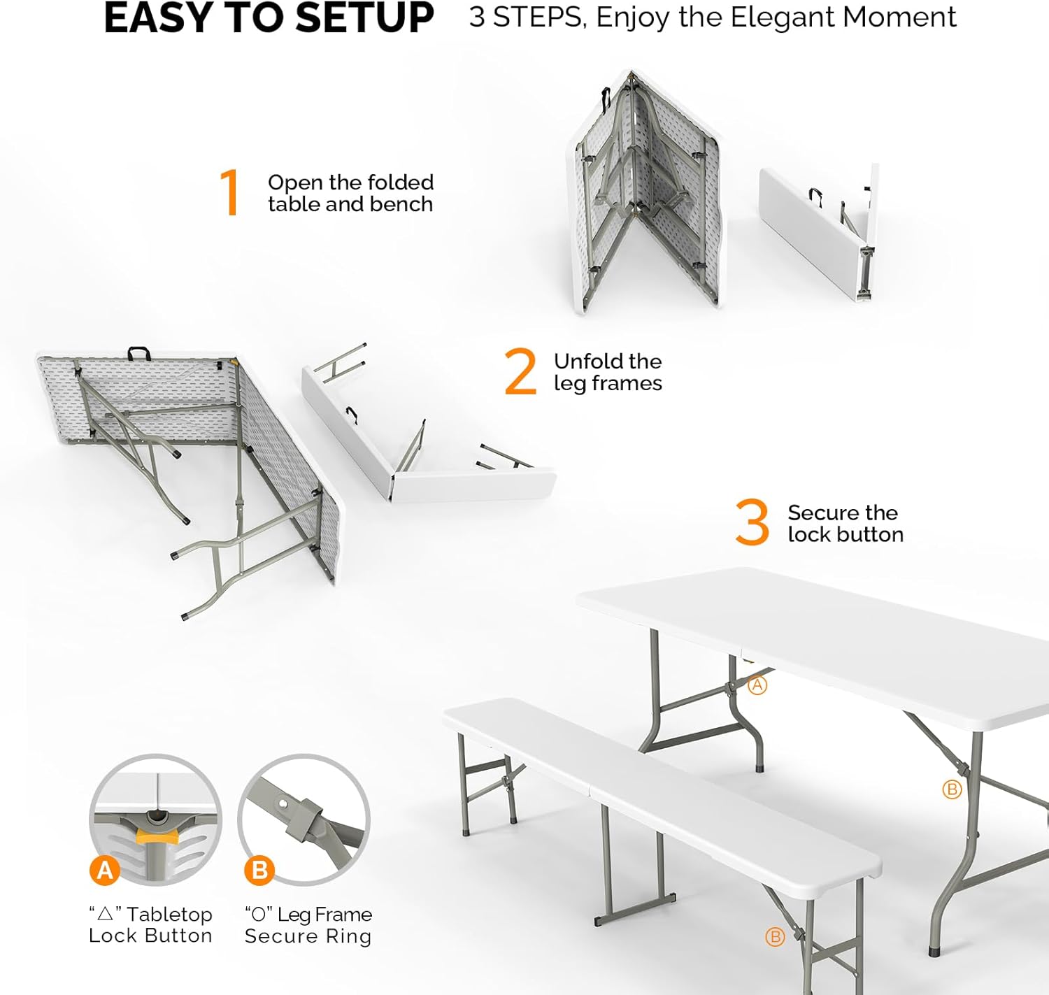 Conjunto de Mesa de Piquenique - Camping Outdoor Or Indoor avaliação e preço