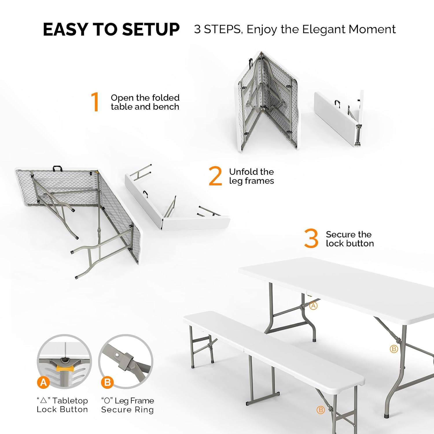 Conjunto de Mesa de Piquenique - Camping Outdoor Or Indoor avaliação e preço