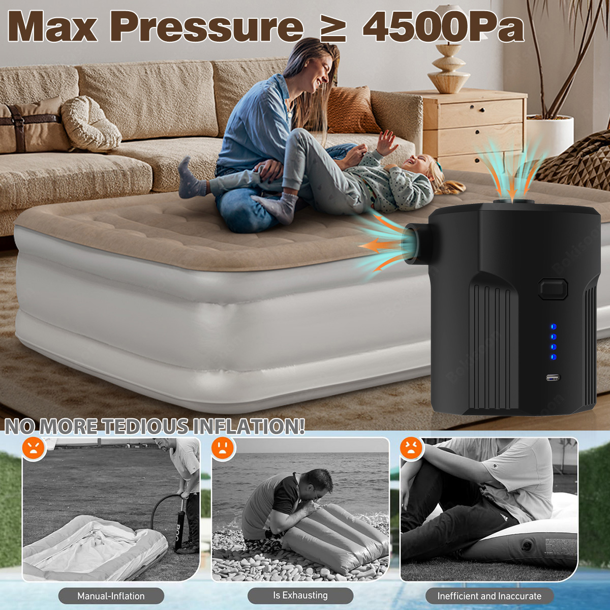 Bomba de ar elétrica portátil  - Outdoor Camping Mattress avaliação e preço