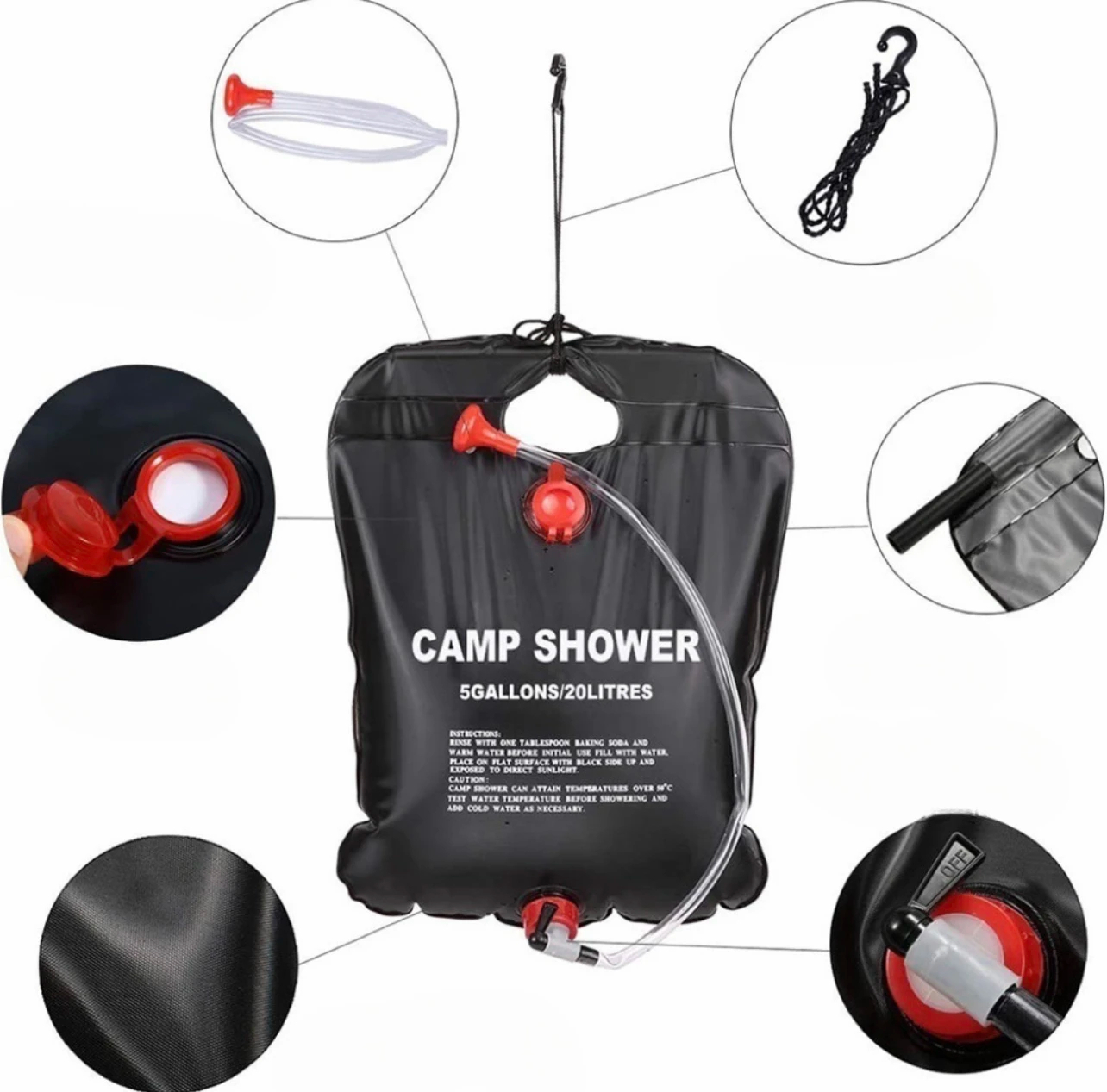 Saco de Chuveiro Solar Dobráve - Outdoor Camping Hot Water Shower avaliação e preço